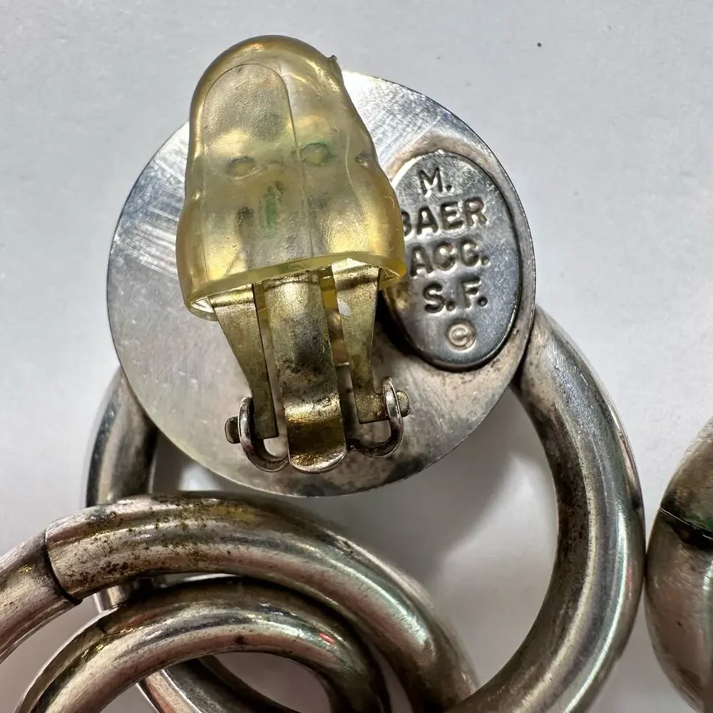 Silver hoop clip on earrings
